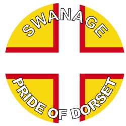 Swanage - Pride of Dorset - TWO PACK - Car Bumper Laptop Window Decal County Flag Sticker
