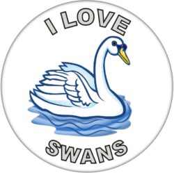 I Love Swans - 59mm Badge/Badges Fun Gift Present