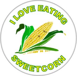 I Love Eating Sweetcorn - 59mm Badge/Badges Fun Gift Present