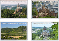 Schloss Drachenburg - Germany - 4 PACK - Jumbo Fridge Magnet Souvenir Gift Present