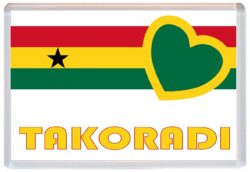 Takoradi - Love Ghana/Ghanian Towns & Cities Flag - Jumbo Fridge Magnet Souvenir Gift Present