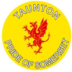 Taunton - Pride of Somerset - TWO PACK - Car Bumper Laptop Window Decal County Flag Sticker