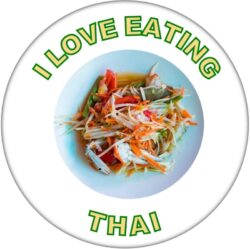I Love Eating Thai - 59mm Badge/Badges Fun Gift Present