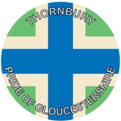 Thornbury - Pride of Gloucestershire - TWO PACK - Car Bumper Laptop Window Decal County Flag Sticker
