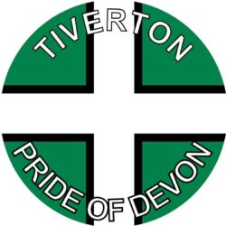 Tiverton - Pride of Devon - TWO PACK - Car Bumper Laptop Window Decal County Flag Sticker