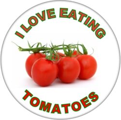 I Love Eating Tomatoes - 59mm Badge/Badges Fun Gift Present