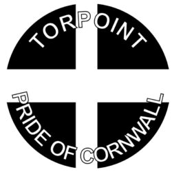 Torpoint - Pride of Cornwall - TWO PACK - Car Bumper Laptop Window Decal County Flag Sticker
