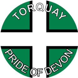 Torquay - Pride of Devon - TWO PACK - Car Bumper Laptop Window Decal County Flag Sticker