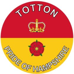 Totton - Pride of Hampshire - TWO PACK - Car Bumper Laptop Window Decal County Flag Sticker