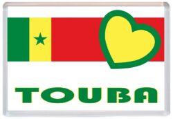Touba - Love Senegal/Senegalese Towns & Cities Flag - Jumbo Fridge Magnet Souvenir Gift Present