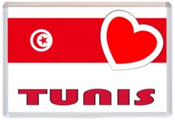 Tunis - Love Tunisia/Tunisian Towns & Cities Flag - Jumbo Fridge Magnet Souvenir Gift Present