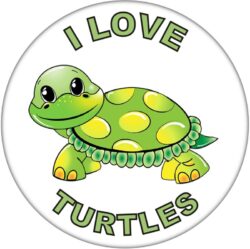 I Love Turtles - 59mm Badge/Badges Fun Gift Present