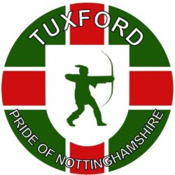 Tuxford - Pride of Nottinghamshire - TWO PACK - Car Bumper Laptop Window Decal County Flag Sticker