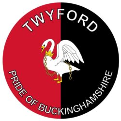 Twyford - Pride of Buckinghamshire - TWO PACK - Car Bumper Laptop Window Decal County Flag Sticker