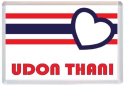 Udon Thani - Love Thailand/Thai Towns & Cities Flag - Jumbo Fridge Magnet Souvenir Gift Present