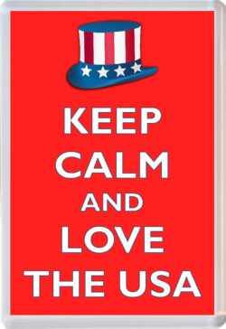 Keep Calm and Love The USA - Jumbo Fridge Magnet Souvenir Gift Present