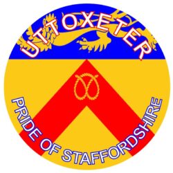 Uttoxeter - Pride of Staffordshire - TWO PACK - Car Bumper Laptop Window Decal County Flag Sticker