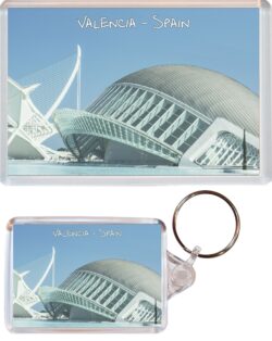 Valencia - Spain - Jumbo Fridge Magnet & Double Sided Large Keyring Key Fob Chain Ring Gift Present Souvenir