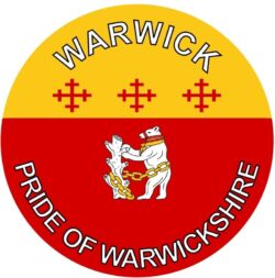 Warwick - Pride of Warwickshire - TWO PACK - Car Bumper Laptop Window Decal County Flag Sticker