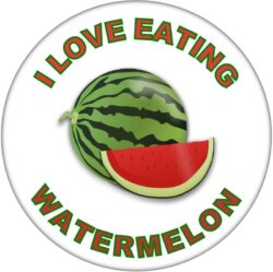 I Love Eating Watermelon - 59mm Badge/Badges Fun Gift Present