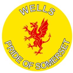 Wells - Pride of Somerset - TWO PACK - Car Bumper Laptop Window Decal County Flag Sticker