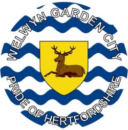 Welwyn Garden City - Pride of Hertfordshire - TWO PACK - Car Bumper Laptop Window Decal County Flag Sticker