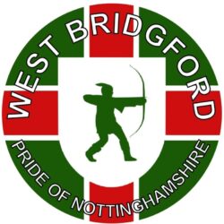 West Bridgford - Pride of Nottinghamshire - TWO PACK - Car Bumper Laptop Window Decal County Flag Sticker