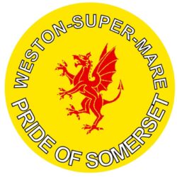 Weston-Super-Mare - Pride of Somerset - TWO PACK - Car Bumper Laptop Window Decal County Flag Sticker