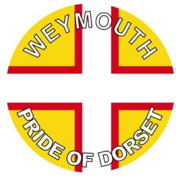 Weymouth - Pride of Dorset - TWO PACK - Car Bumper Laptop Window Decal County Flag Sticker