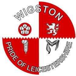 Wigston - Pride of Leicestershire - TWO PACK - Car Bumper Laptop Window Decal County Flag Sticker