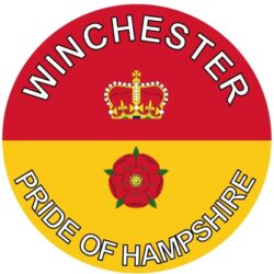 Winchester - Pride of Hampshire - TWO PACK - Car Bumper Laptop Window Decal County Flag Sticker