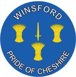 Winsford - Pride of Cheshire - TWO PACK - Car Bumper Laptop Window Decal County Flag Sticker
