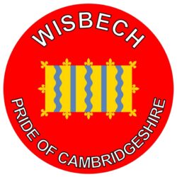 Wisbech - Pride of Cambridgeshire - TWO PACK - Car Bumper Laptop Window Decal County Flag Sticker