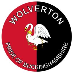 Wolverton - Pride of Buckinghamshire - TWO PACK - Car Bumper Laptop Window Decal County Flag Sticker