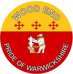 Wood End - Pride of Warwickshire - TWO PACK - Car Bumper Laptop Window Decal County Flag Sticker
