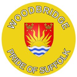 Woodbridge - Pride of Suffolk - TWO PACK - Car Bumper Laptop Window Decal County Flag Sticker