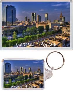 Warsaw - Poland - Jumbo Fridge Magnet & Double Sided Large Keyring Key Fob Chain Ring Gift Present Souvenir