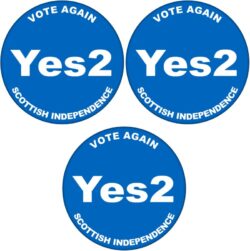 3 Pack - Yes2 Vote Again - 59mm Badge/Badges Gift Present Statement Quote Scottish Referendum Independence