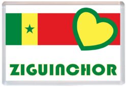 Ziguinchor - Love Senegal/Senegalese Towns & Cities Flag - Jumbo Fridge Magnet Souvenir Gift Present