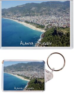Alanya - Turkey - Jumbo Fridge Magnet & Double Sided Large Keyring Key Fob Chain Ring Gift Present Souvenir