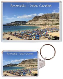 Amadores - Gran Canaria - Spain - Jumbo Fridge Magnet & Double Sided Large Keyring Key Fob Chain Ring Gift Present Souvenir