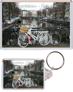 Amsterdam - Holland - Jumbo Fridge Magnet & Double Sided Large Keyring Key Fob Chain Ring Gift Present Souvenir