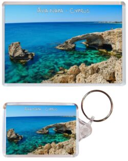 Ayia Napa - Cyprus - Jumbo Fridge Magnet & Double Sided Large Keyring Key Fob Chain Ring Gift Present Souvenir