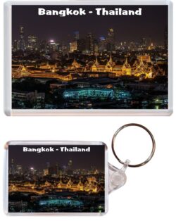 Bangkok - Jumbo Fridge Magnet & Double Sided Large Keyring Key Fob Chain Ring Gift Present Souvenir