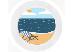 At the Beach - Car Tax Disc Permit Window Holder - Reusable
