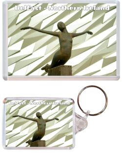 Belfast - Northern Ireland - Jumbo Fridge Magnet & Double Sided Large Keyring Key Fob Chain Ring Gift Present Souvenir