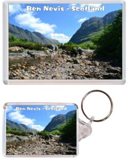 Ben Nevis - Scotland - Jumbo Fridge Magnet & Double Sided Large Keyring Key Fob Chain Ring Gift Present Souvenir