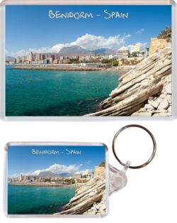 Benidorm - Spain - Jumbo Fridge Magnet & Double Sided Large Keyring Key Fob Chain Ring Gift Present Souvenir