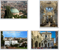 Bergamo - Italy - 4 PACK - Jumbo Fridge Magnet Souvenir Gift Present