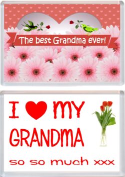 Best & I Love Grandma (2 PACK) - Jumbo Fridge Magnet Souvenir Gift Present